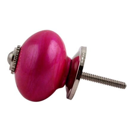 Neon Pink Silver Fitting Ceramic Dresser Knob